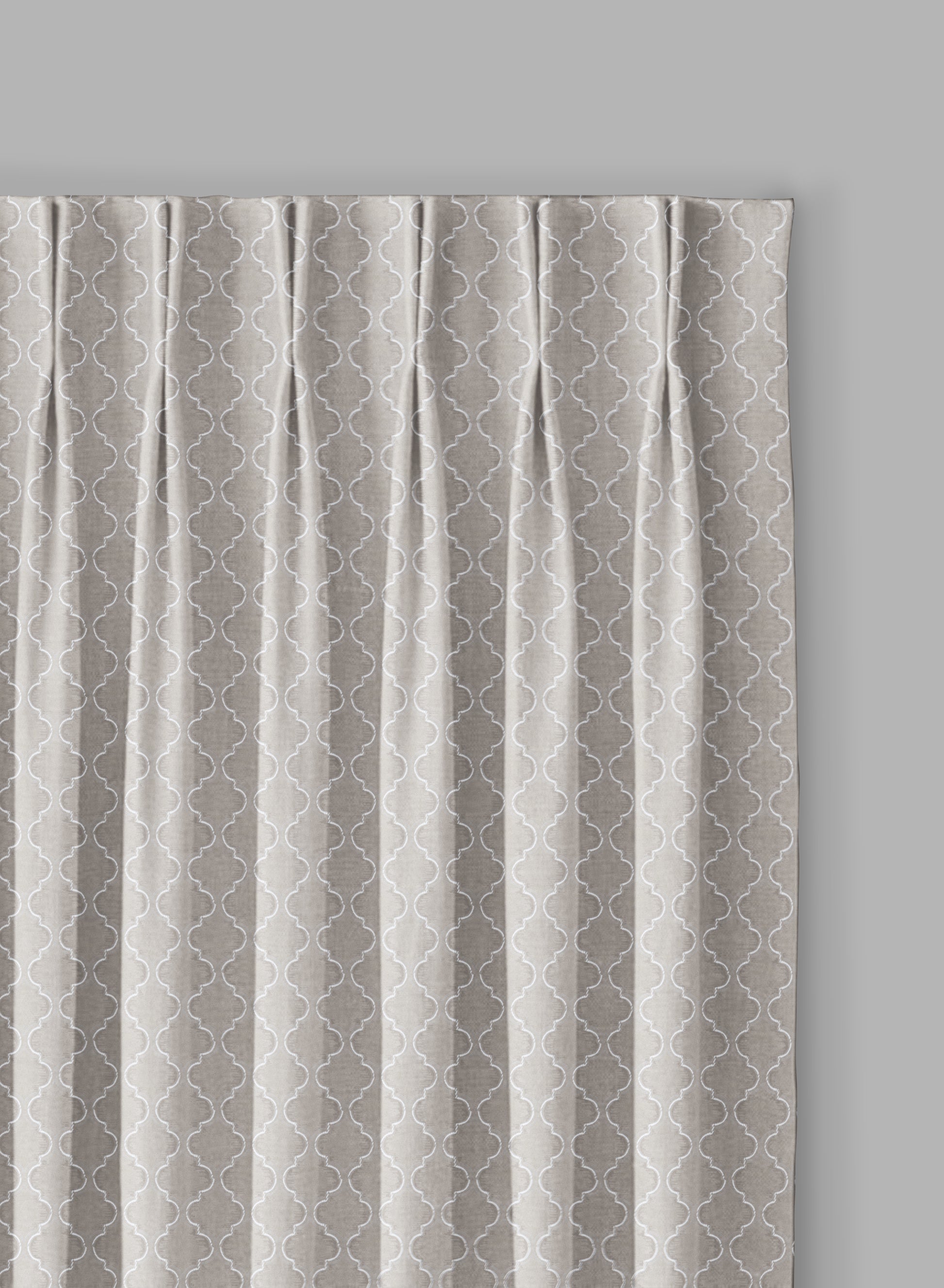 Teramo Jacquard Room Darkening Curtains | Crest Jacquard Weave | Sahara Beige | Set of 2 | Fully Customizable