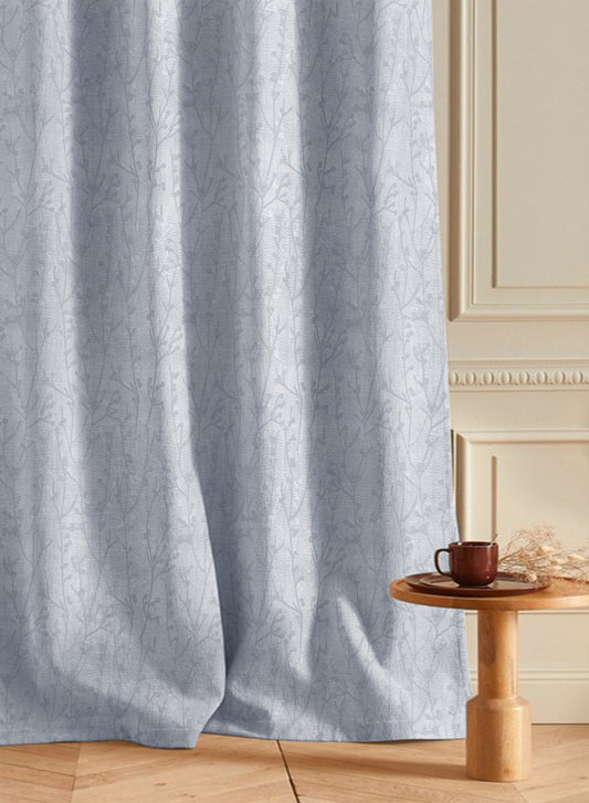 Bern Jacquard Room Darkening Curtains | Arctic Blue | Set of 2 (Pattern 2)