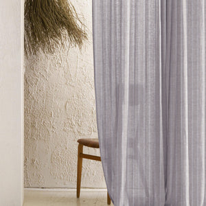 Evok Striped Sheer Curtains | Subtle Stripes & Soft Light Filter | Slate Blue | Set of 2 | Fully Customizable