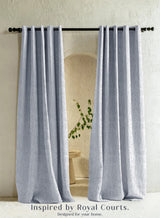 Bern Jacquard Blackout Curtains | Delicate Branch Embroidery & Total Light Block | Arctic Blue | Set of 2 | Fully Customizable