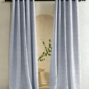 Bern Jacquard Blackout Curtains | Delicate Branch Embroidery & Total Light Block | Arctic Blue | Set of 2 | Fully Customizable