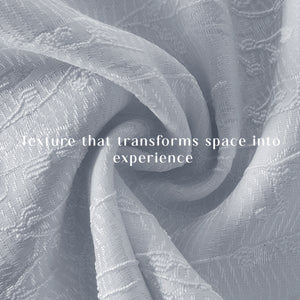 Bern Jacquard Blackout Curtains | Delicate Branch Embroidery & Total Light Block | Arctic Blue | Set of 2 | Fully Customizable