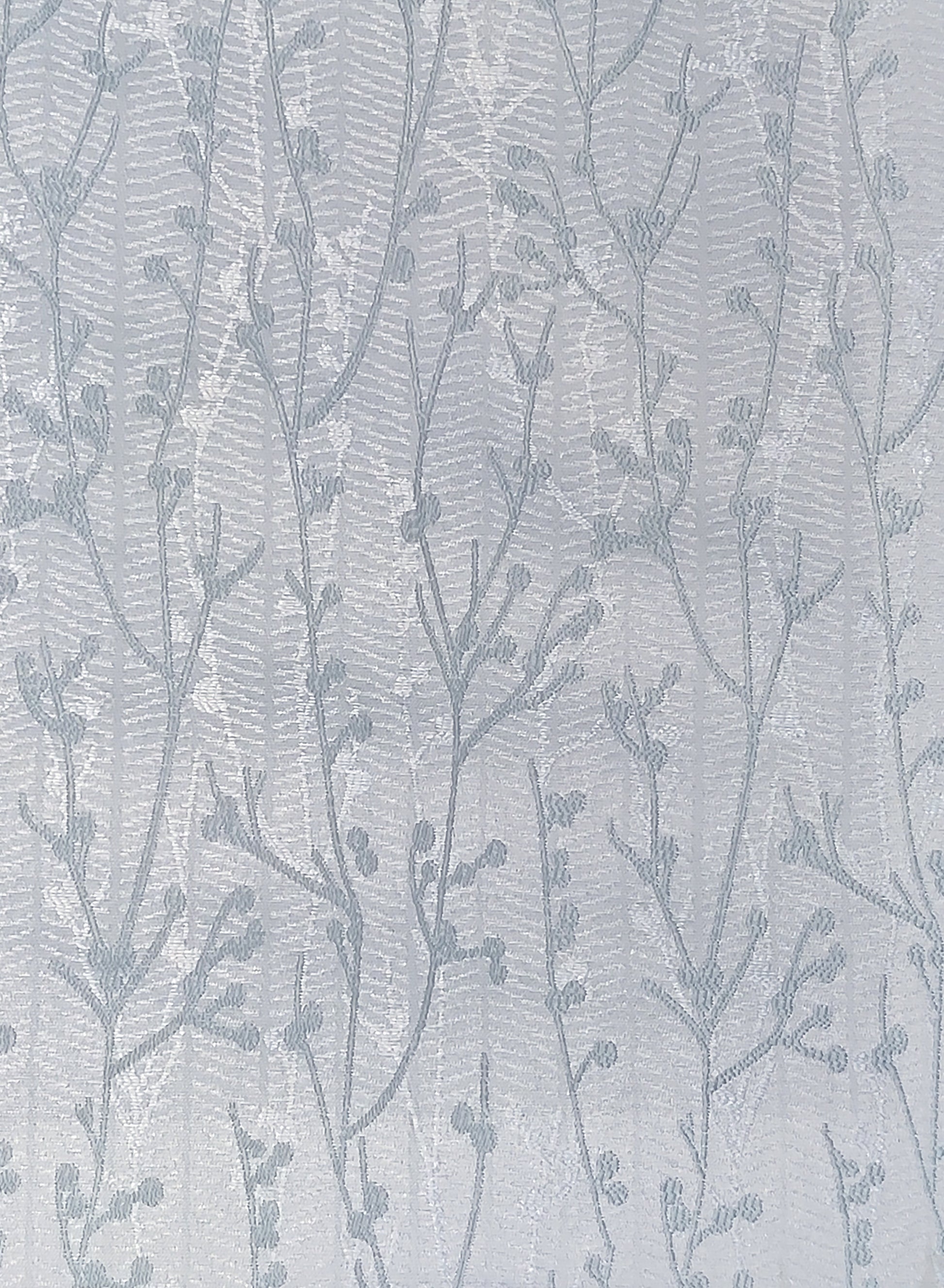 Bern Jacquard Blackout Curtains | Delicate Branch Embroidery & Total Light Block | Arctic Blue | Set of 2 | Fully Customizable