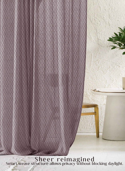 Elsa Textured Sheer Curtains | Modern Aesthetic & Soft Light Filter | Deep Brown | Set of 2 | Fully Customizable