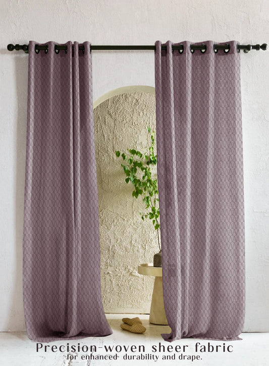 Elsa Textured Sheer Curtains | Modern Aesthetic & Soft Light Filter | Deep Brown | Set of 2 | Fully Customizable