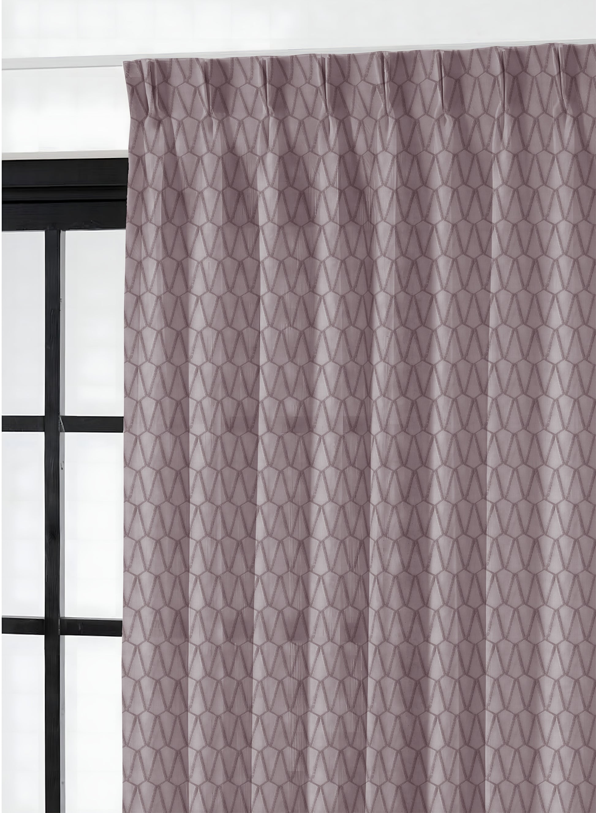 Elsa Textured Sheer Curtains | Deep Brown | Set of 2