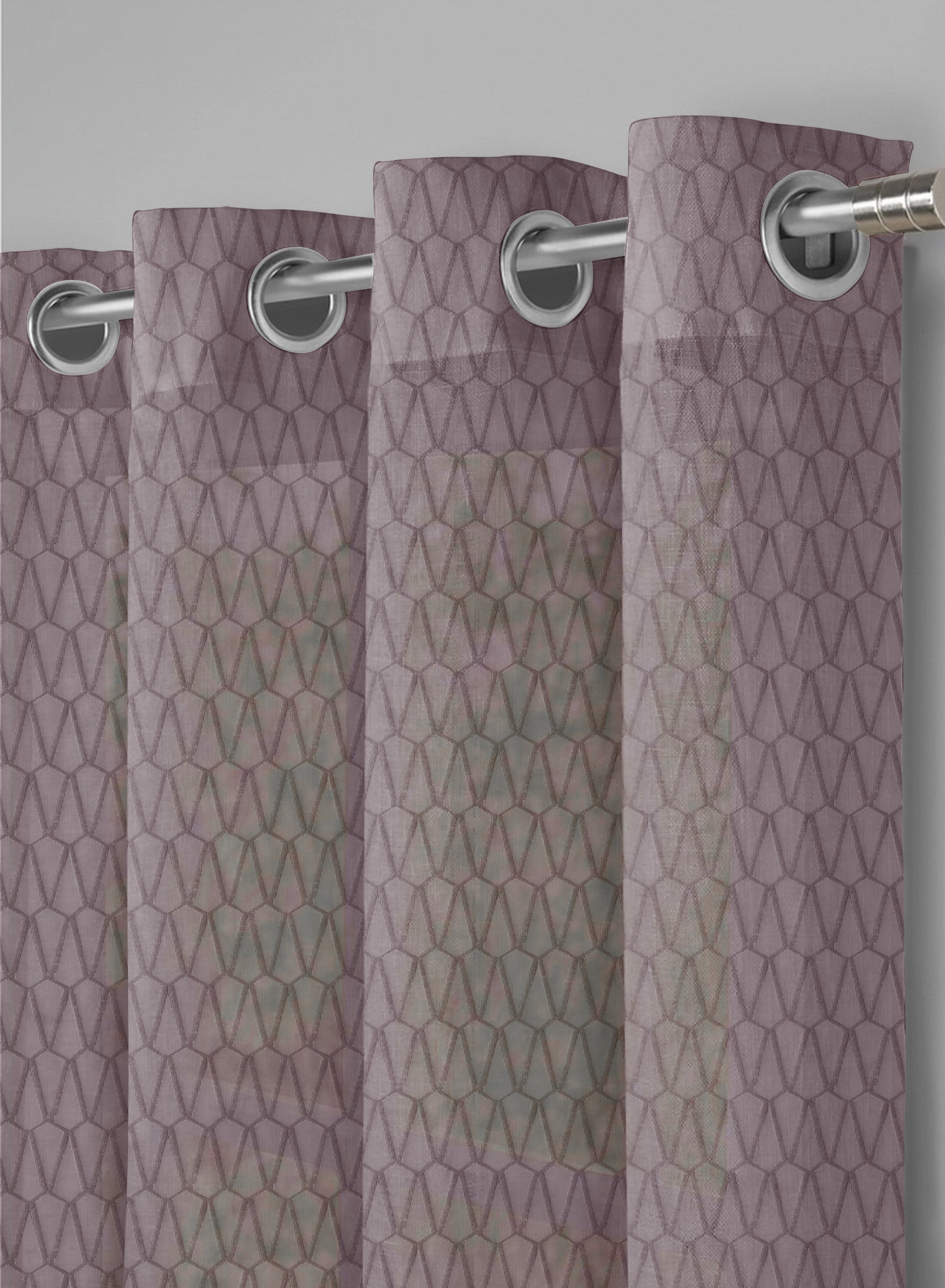 Elsa Textured Sheer Curtains | Deep Brown | Set of 2