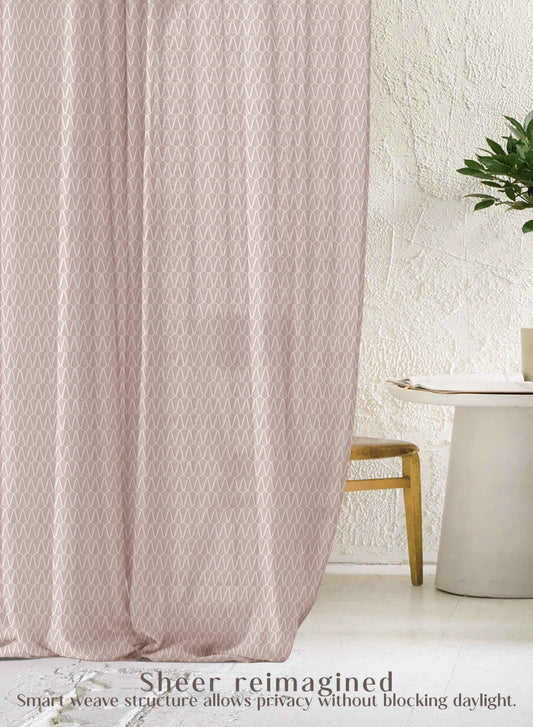 Elsa Textured Sheer Curtains | Modern Aesthetic & Soft Light Filter | Beige | Set of 2 | Fully Customizable