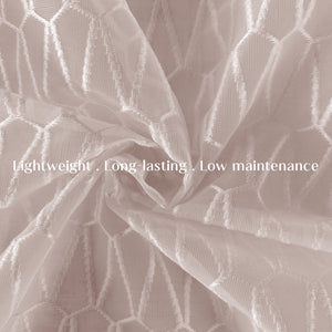 Elsa Textured Sheer Curtains | Modern Aesthetic & Soft Light Filter | Beige | Set of 2 | Fully Customizable