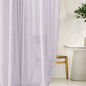 Elsa Textured Sheer Curtains | Modern Aesthetic & Soft Light Filter | Pearl White | Set of 2 | Fully Customizable