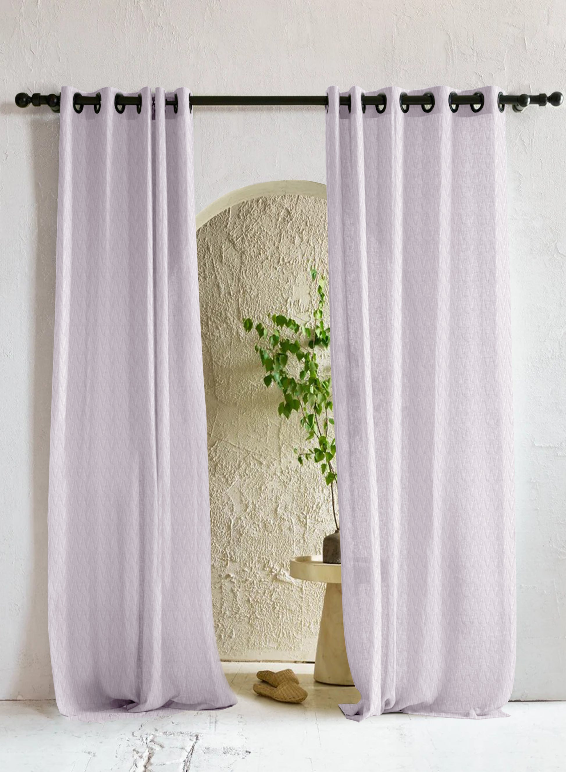 Elsa Textured Sheer Curtains | Pearl White | Set of 2