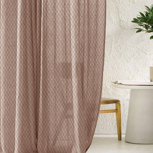 Elsa Textured Sheer Curtains | Modern Aesthetic & Soft Light Filter | Mocha Brown | Set of 2 | Fully Customizable