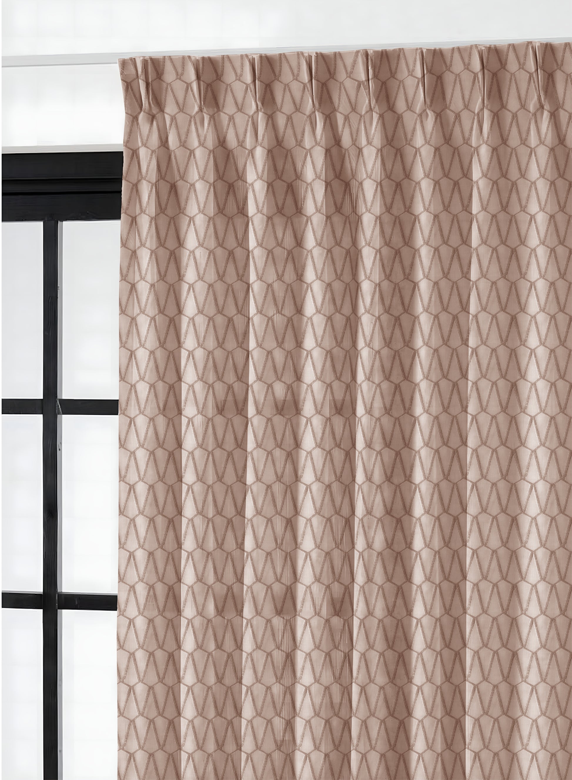 Elsa Textured Sheer Curtains | Mocha Brown | Set of 2