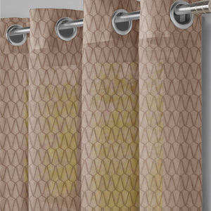 Elsa Textured Sheer Curtains | Mocha Brown | Set of 2