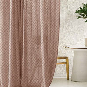 Elsa Textured Sheer Curtains | Modern Aesthetic & Soft Light Filter | Caramel Brown | Set of 2 | Fully Customizable