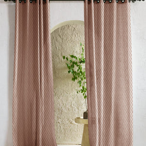Elsa Textured Sheer Curtains | Modern Aesthetic & Soft Light Filter | Caramel Brown | Set of 2 | Fully Customizable