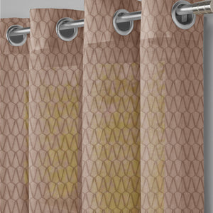 Elsa Textured Sheer Curtains | Caramel Brown | Set of 2