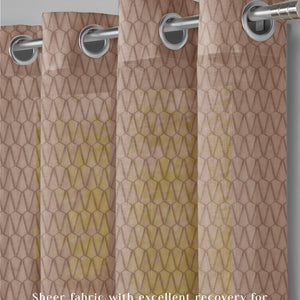 Elsa Textured Sheer Curtains | Modern Aesthetic & Soft Light Filter | Caramel Brown | Set of 2 | Fully Customizable