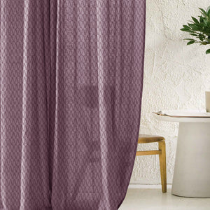 Elsa Textured Sheer Curtains | Modern Aesthetic & Soft Light Filter | Old Mauve | Set of 2 | Fully Customizable