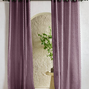 Elsa Textured Sheer Curtains | Old Mauve | Set of 2