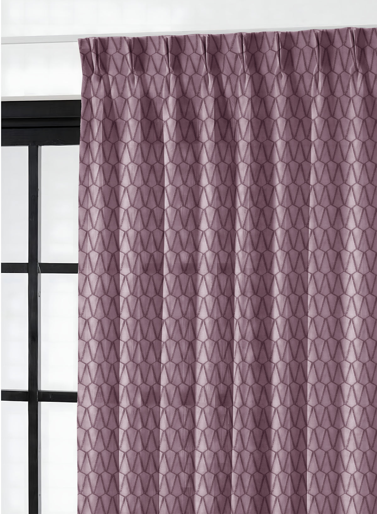 Elsa Textured Sheer Curtains | Modern Aesthetic & Soft Light Filter | Old Mauve | Set of 2 | Fully Customizable
