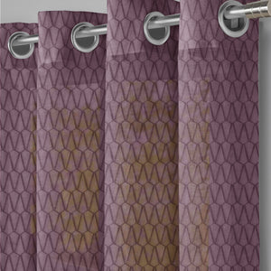 Elsa Textured Sheer Curtains | Old Mauve | Set of 2