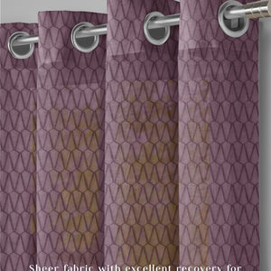 Elsa Textured Sheer Curtains | Modern Aesthetic & Soft Light Filter | Old Mauve | Set of 2 | Fully Customizable