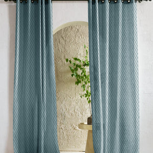 Elsa Textured Sheer Curtains | Seafoam Green | Set of 2