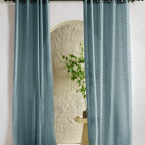 Elsa Textured Sheer Curtains | Modern Aesthetic & Soft Light Filter | Seafoam Green | Set of 2 | Fully Customizable