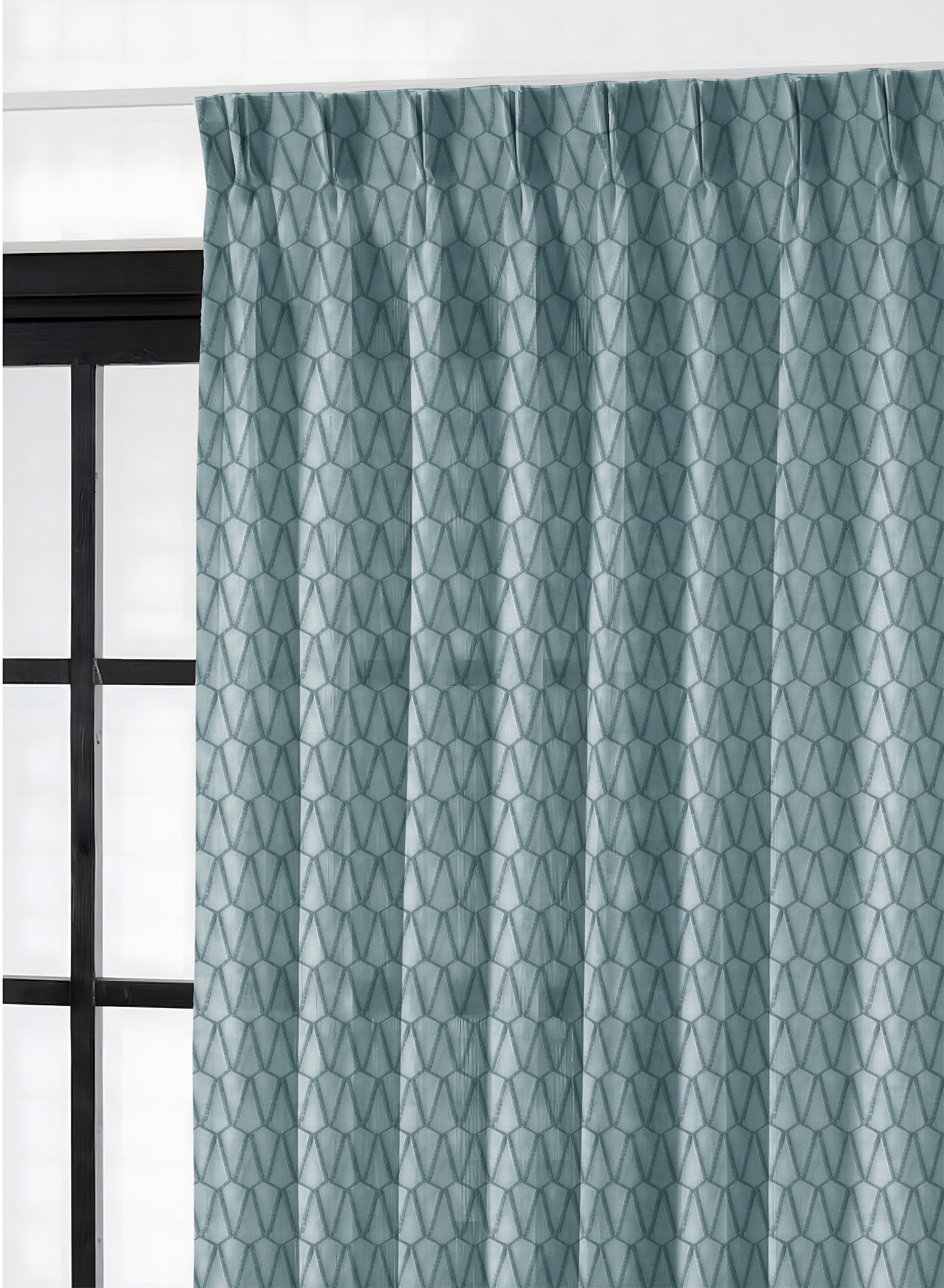 Elsa Textured Sheer Curtains | Seafoam Green | Set of 2