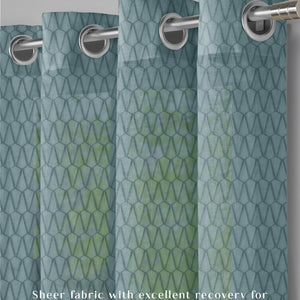 Elsa Textured Sheer Curtains | Modern Aesthetic & Soft Light Filter | Seafoam Green | Set of 2 | Fully Customizable