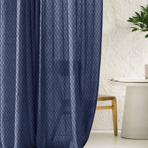 Elsa Textured Sheer Curtains | Royal Blue | Set of 2