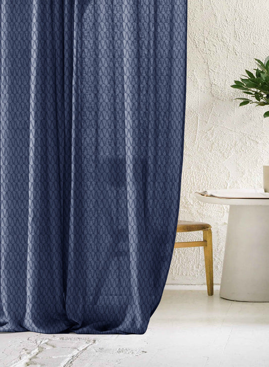 Elsa Textured Sheer Curtains | Royal Blue | Set of 2