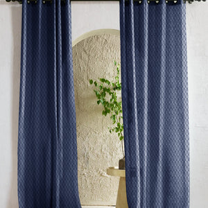 Elsa Textured Sheer Curtains | Royal Blue | Set of 2