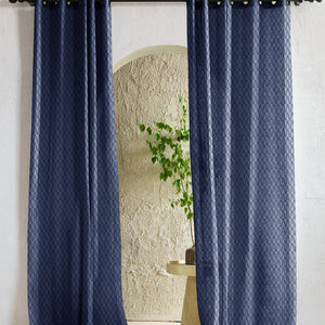 Elsa Textured Sheer Curtains | Modern Aesthetic & Soft Light Filter | Royal Blue | Set of 2 | Fully Customizable