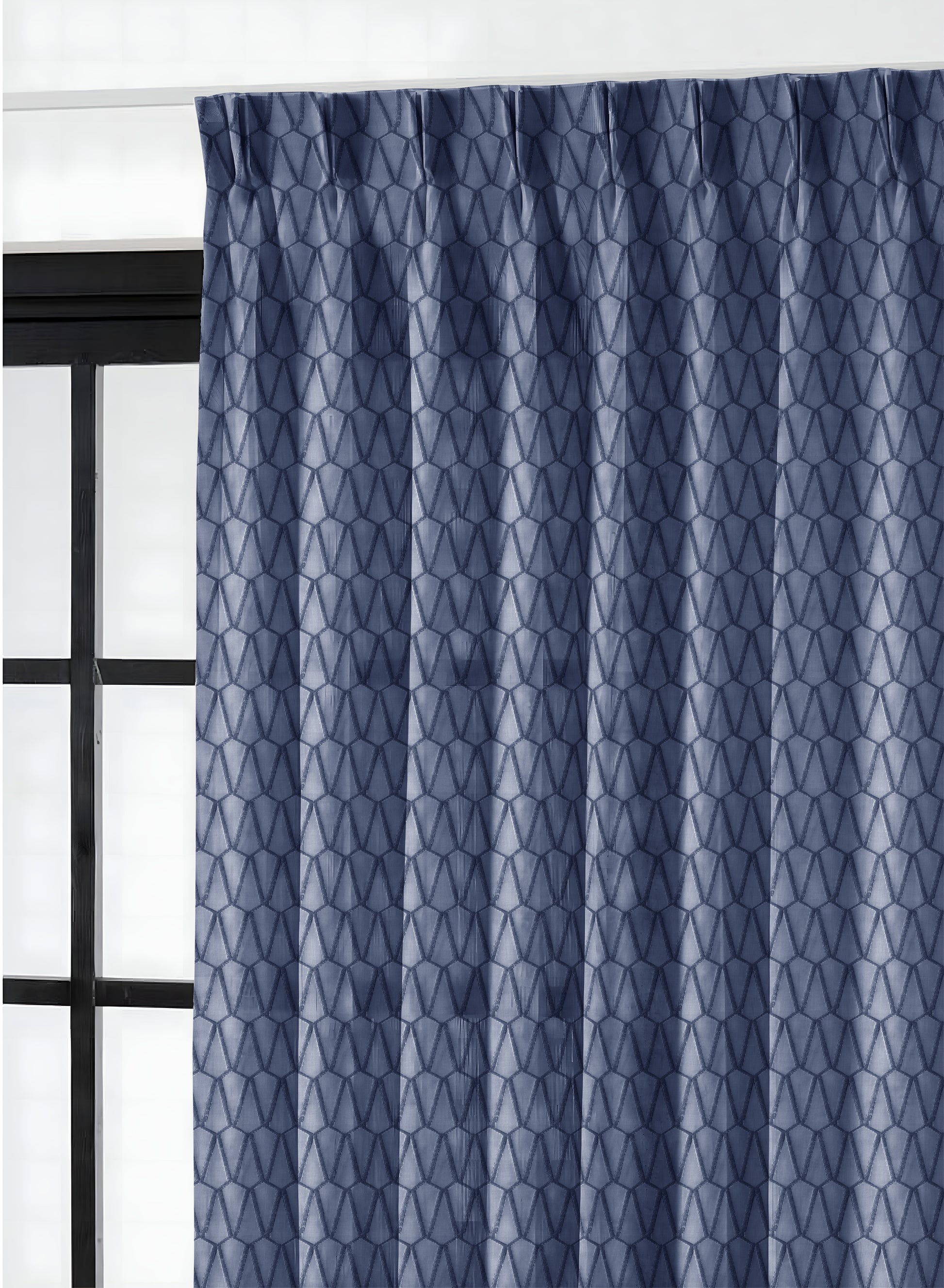 Elsa Textured Sheer Curtains | Royal Blue | Set of 2