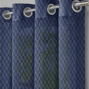 Elsa Textured Sheer Curtains | Royal Blue | Set of 2