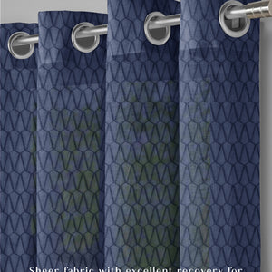 Elsa Textured Sheer Curtains | Modern Aesthetic & Soft Light Filter | Royal Blue | Set of 2 | Fully Customizable