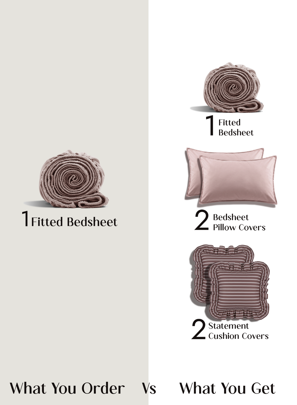 LuxeFit™ Fitted Bedsheet Set | Pearl Blush - Merlot
