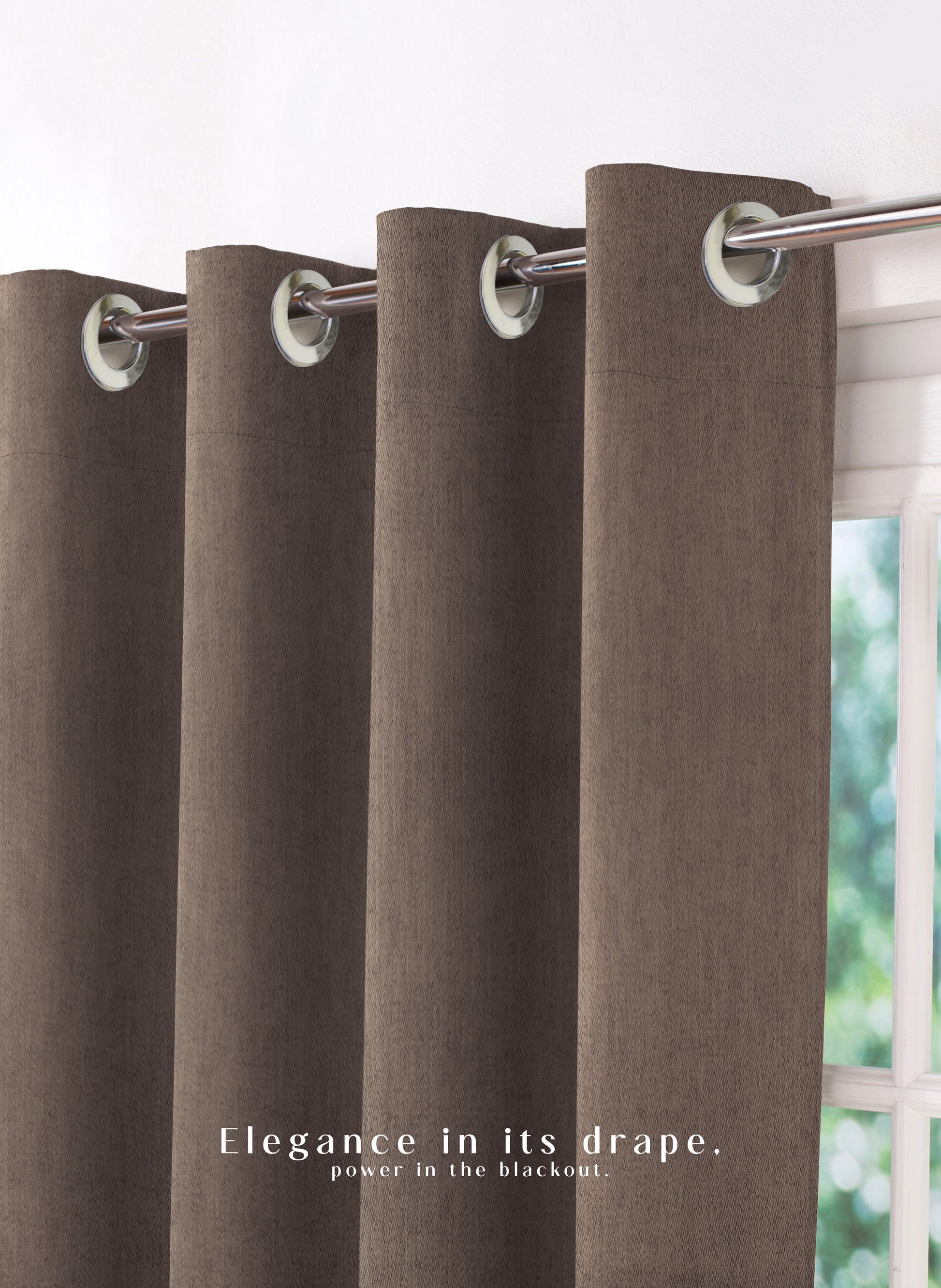Arezzo Plain Blackout Curtains | Soft Heavy Fabric & Total Light Block | Roman Coffee | Set of 2 | Fully Customizable
