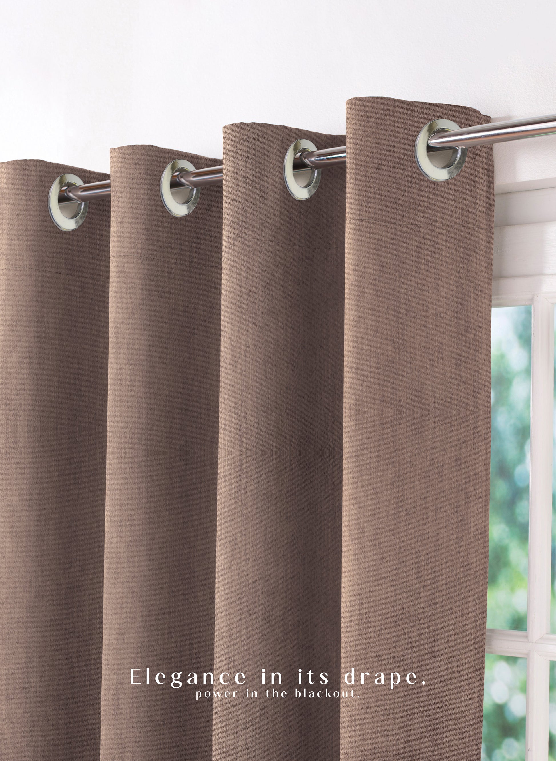 Arezzo Plain Blackout Curtains | Soft Heavy Fabric & Total Light Block | Hemp | Set of 2 | Fully Customizable