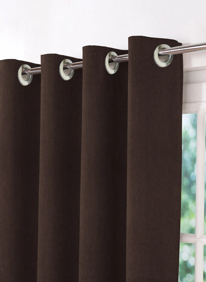 Arezzo Plain Blackout Curtains | Crater Brown | Set of 2