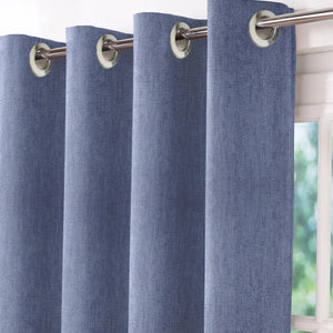 Arezzo Plain Blackout Curtains | Comet Blue | Set of 2