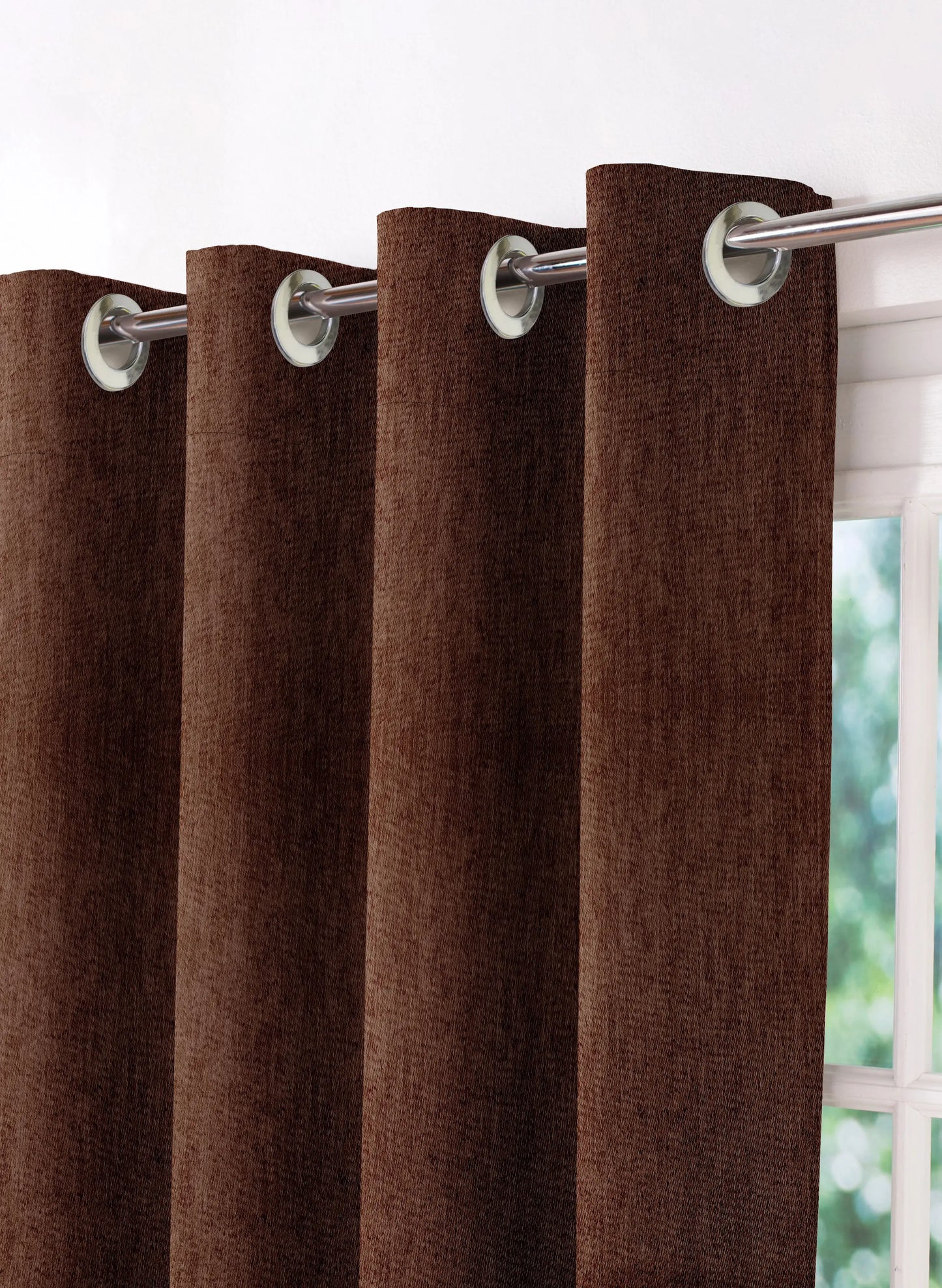 Arezzo Plain Blackout Curtains | Woody Brown | Set of 2