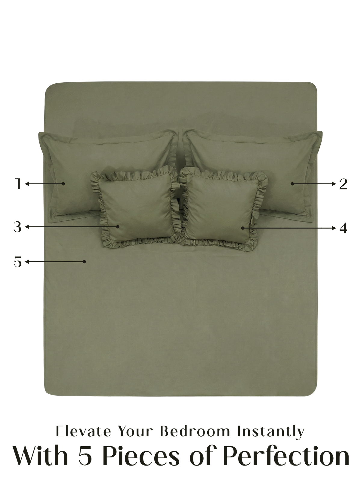 LuxeSoft™ Double Bedsheet Set | Olive Grove