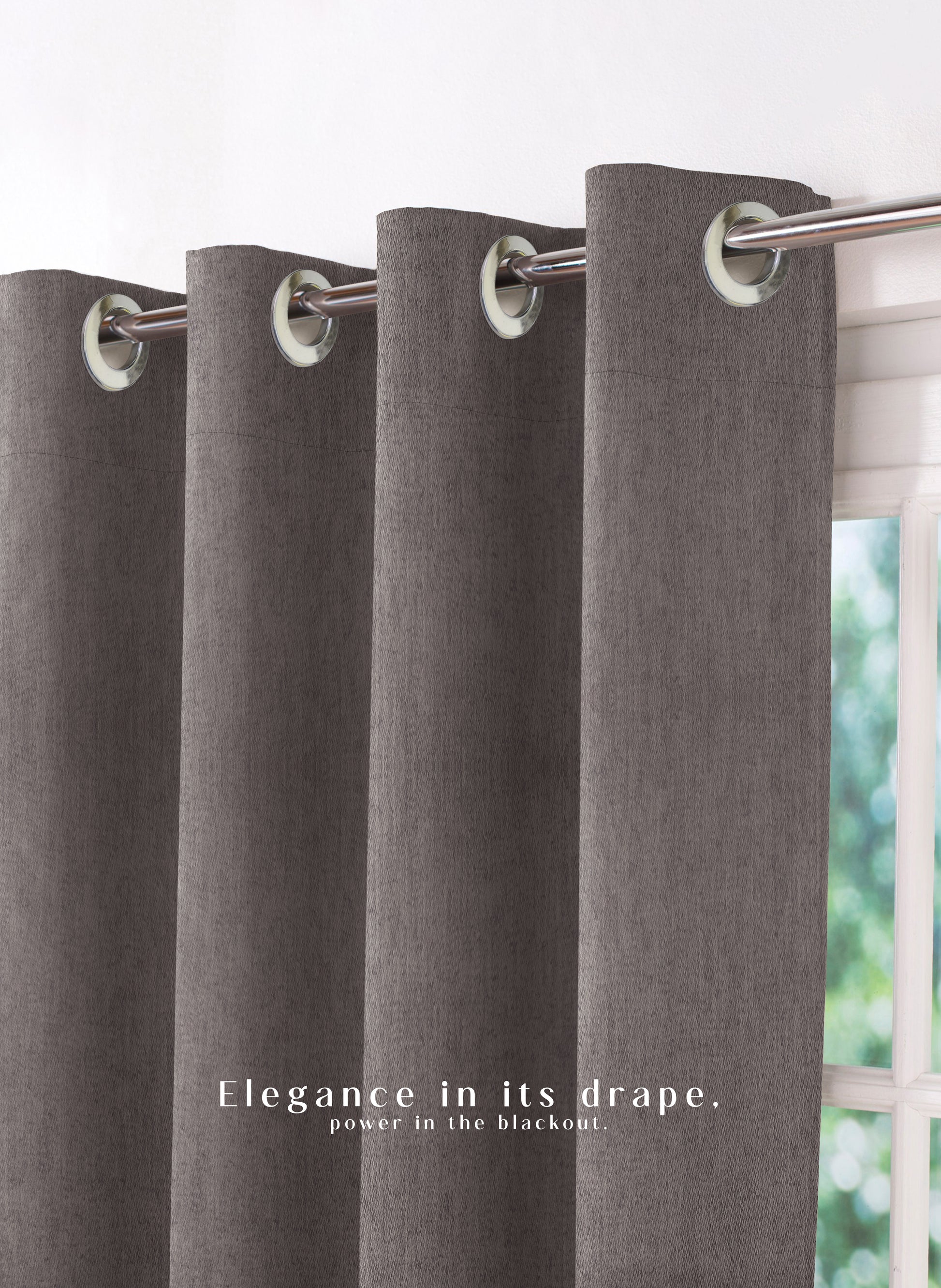 Arezzo Plain Blackout Curtains | Soft Heavy Fabric & Total Light Block | Gray | Set of 2 | Fully Customizable