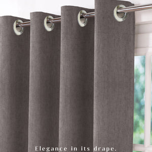 Arezzo Plain Blackout Curtains | Soft Heavy Fabric & Total Light Block | Gray | Set of 2 | Fully Customizable