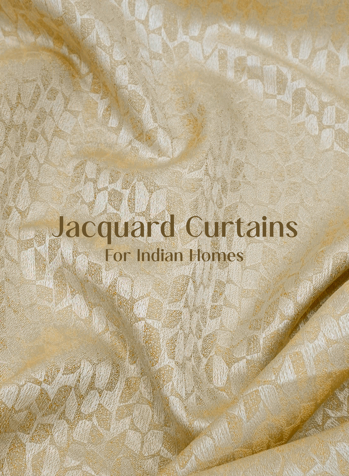 Eudora Jacquard Room Darkening Curtains | Pebble Jacquard Weave | Champagne Gold | Set of 2 | Fully Customizable