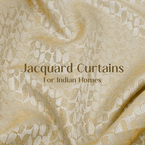 Eudora Jacquard Blackout Curtains | Pebble Jacquard Weave & Total Light Block | Champagne Gold | Set of 2 | Fully Customizable