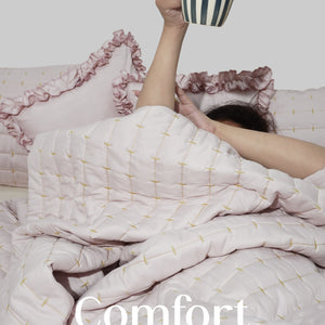 Home Crayons CloudTouch™ Comforter Set | All-Season | 33% Oversized | Includes 2 Pillow Covers & 2 Cushion Covers | Sakura Blush